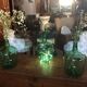 Set of 3 green demijohn 10 L