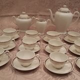 Complete art deco service in Limoges porcelain 12 cups