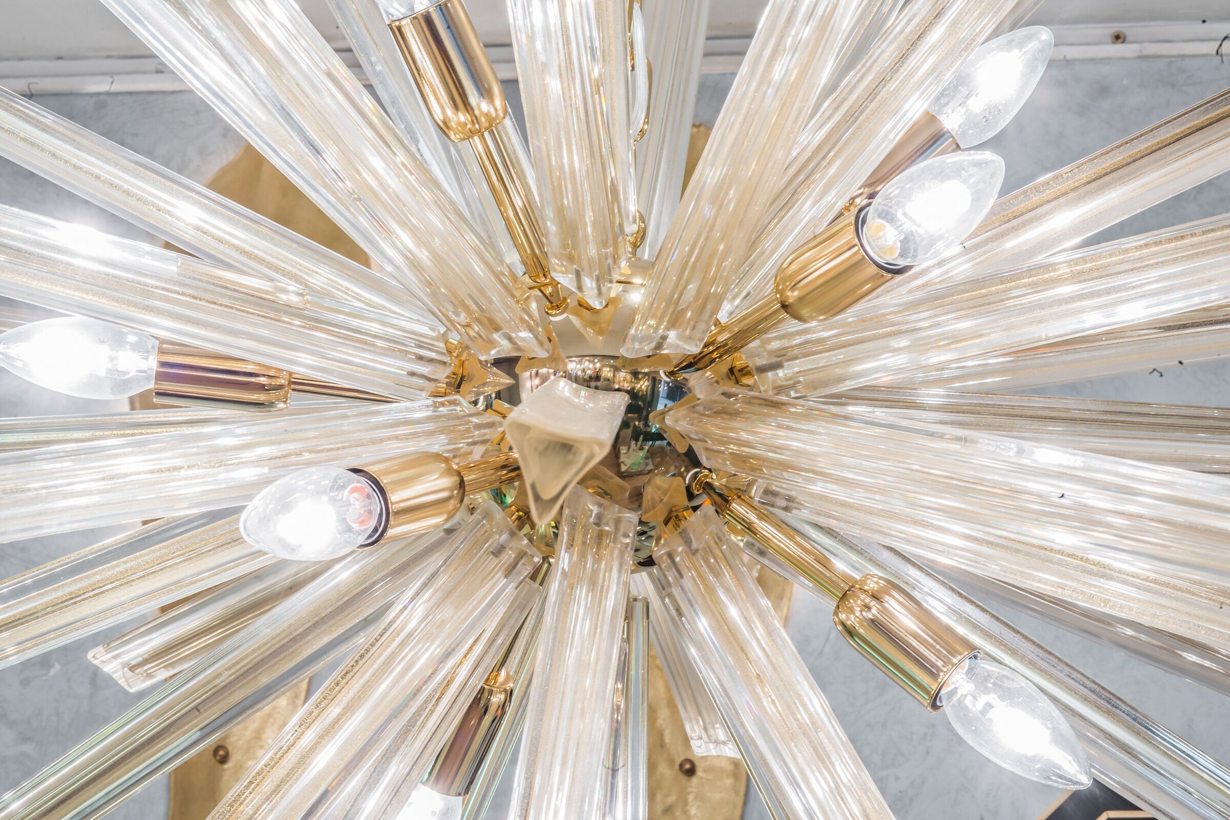 Lustre verre de murano avec triedri