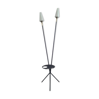 Lampadaire avec tablette vintage 1950/50 opaline