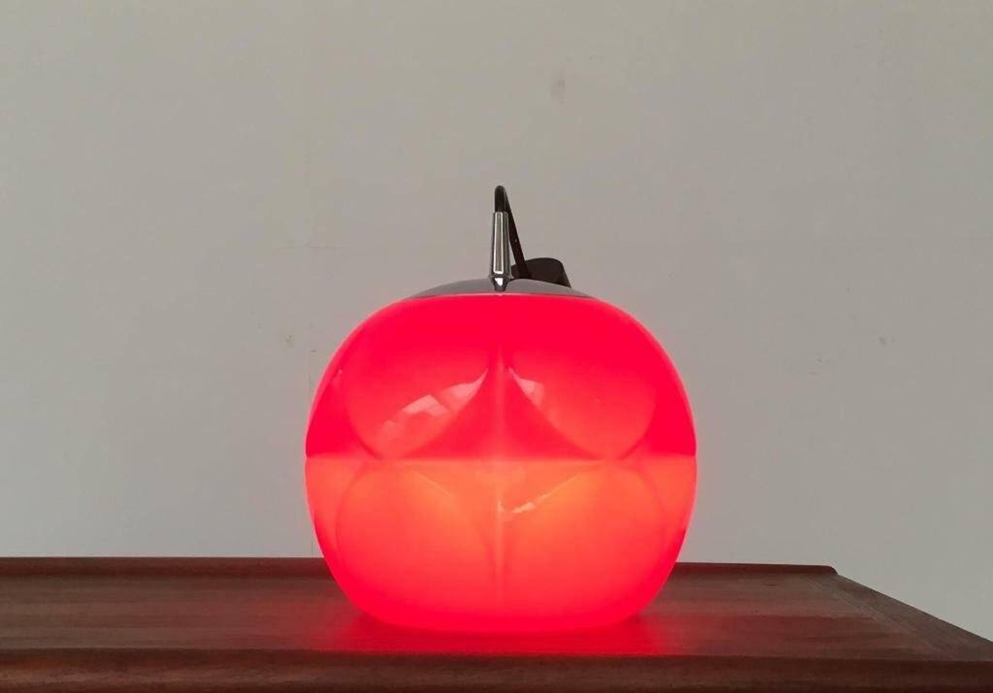 Vintage German space age glass ball pendant lamp by Peill & Putzler, 1970s.