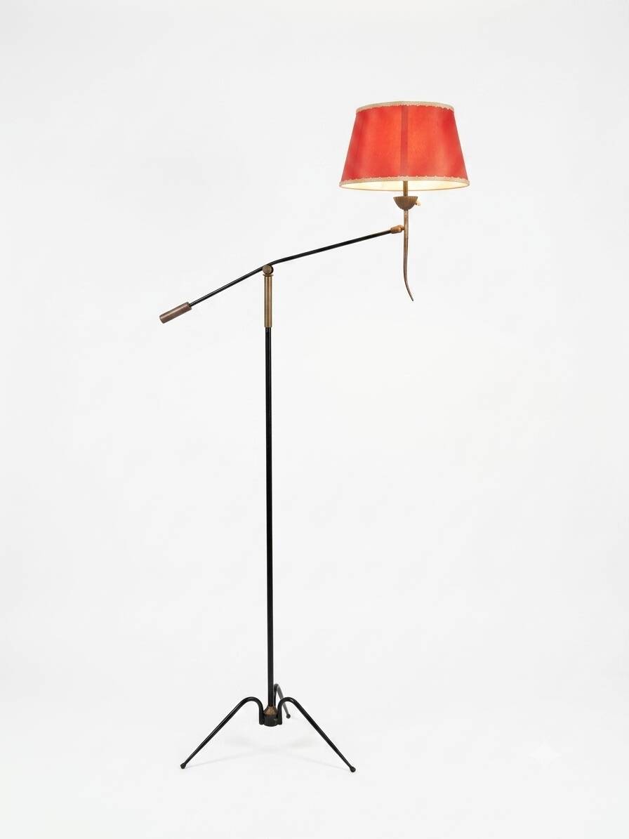 ​Lampadaire tripode à contrepoids Maison Lunel ,Années 50
