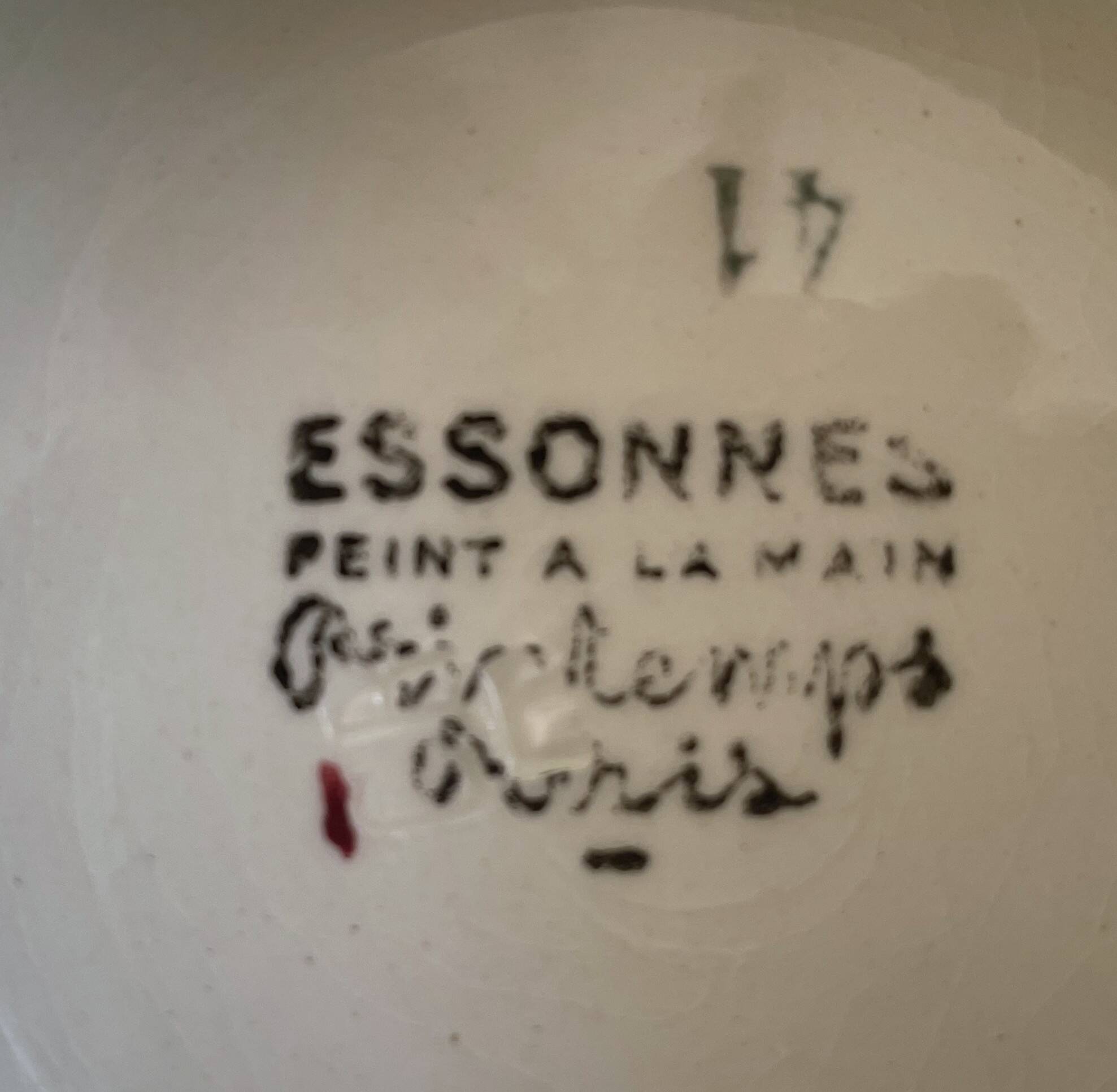 Antique mignardise dish in faience from Choisy-le-Roi