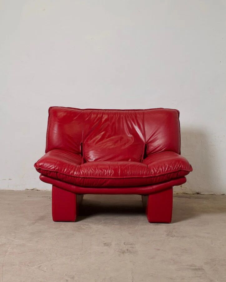 Vintage leather armchair "Ambassador", Nicoletti Salotti, Italy, 1980