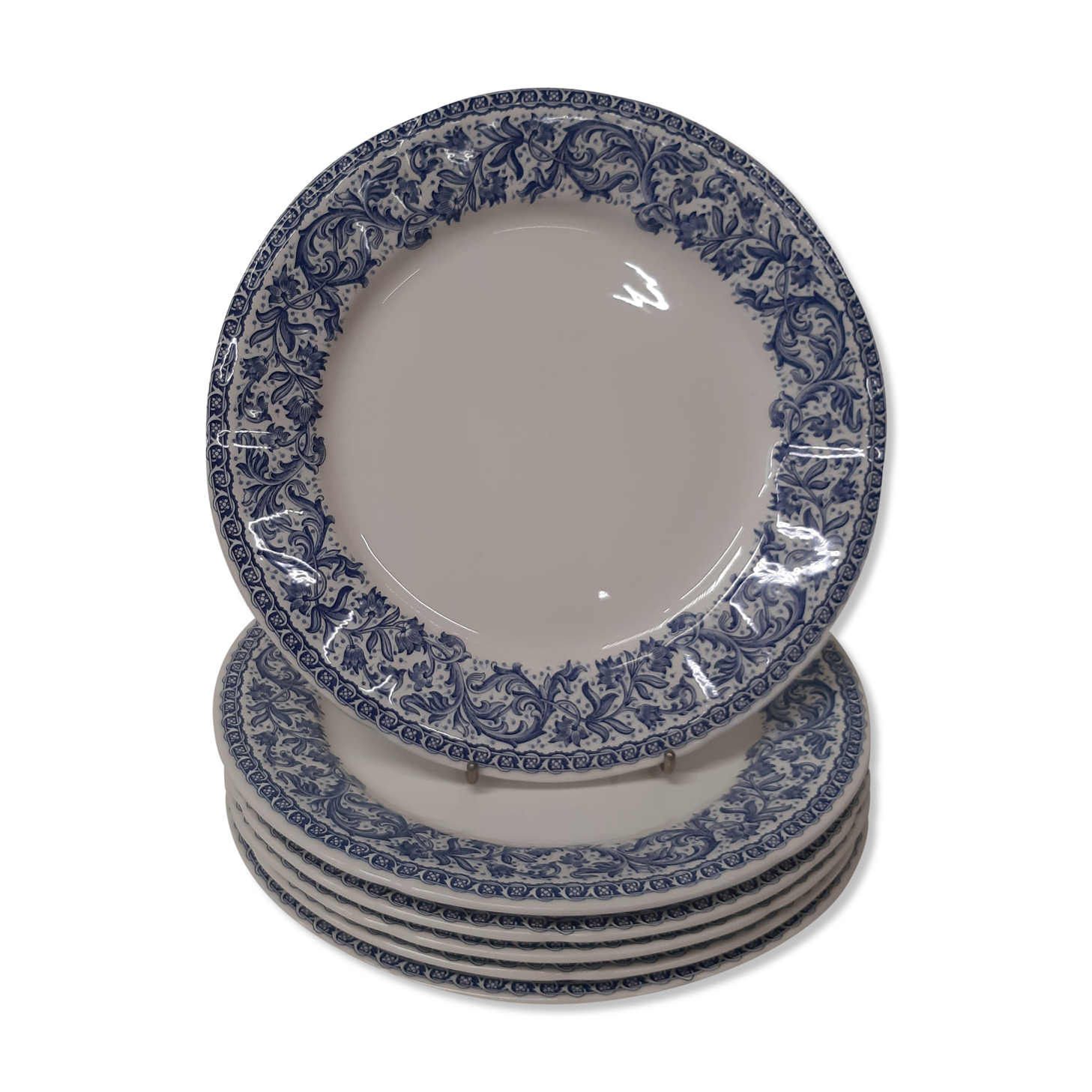 Set of 6 flat plates medium collection rouen 37
