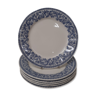 Set of 6 flat plates medium collection rouen 37