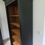 Old black oak bookcase drawer storage unit dresser shelf cabinet of curiosities