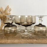 6 large smoked glasses