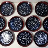 11 flat plates ceramic Moon