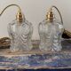 Lot de deux baladeuses vintage en verre ciselé