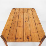 Pinewood dining table, The Netherlands 1970's