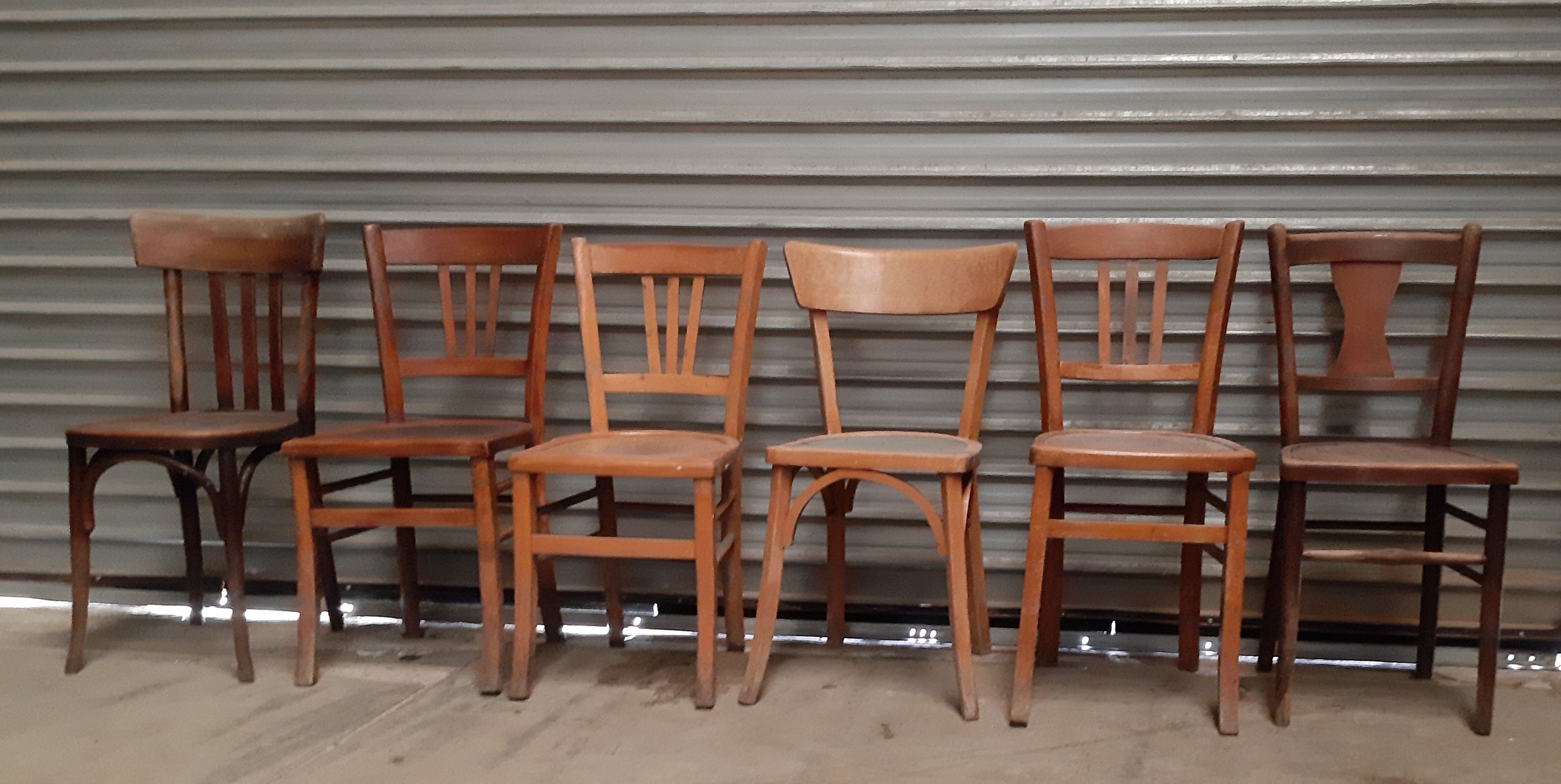 Set mismatched bistro chairs