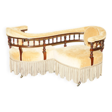 Victorian conversation canapé "Tete a Tete" with a cabinetmaker's frame