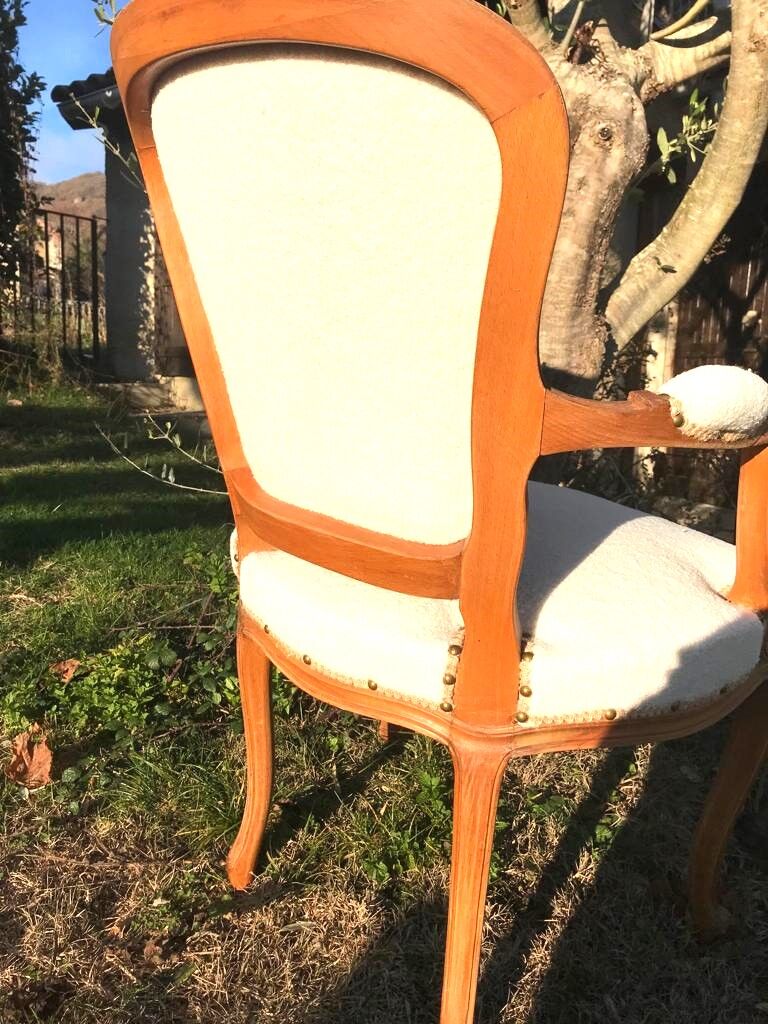 Cabriolet louis XV plush fabric