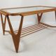 Italian walnut mid-century modern coffee table, 1950s