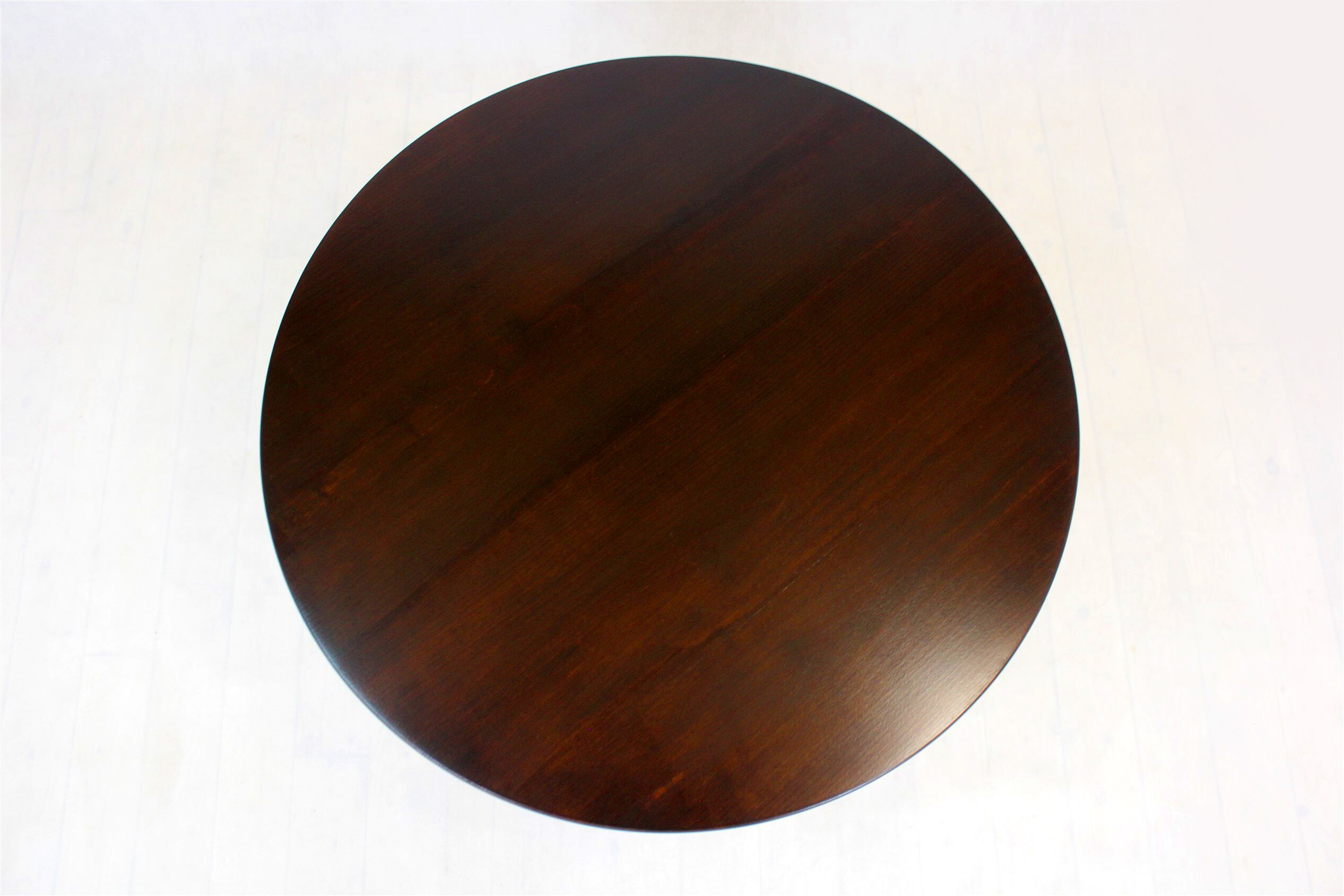 Restored Round Wooden Coffee Table, Czechoslovakia, 1970s