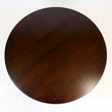 Table basse ronde en bois restaurée, Tchécoslovaquie, années 1970