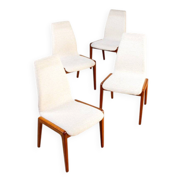 Chaise Mid-Century en Teck de Schou Andersen Stuhl, Danemark, 1960s, Set de 4