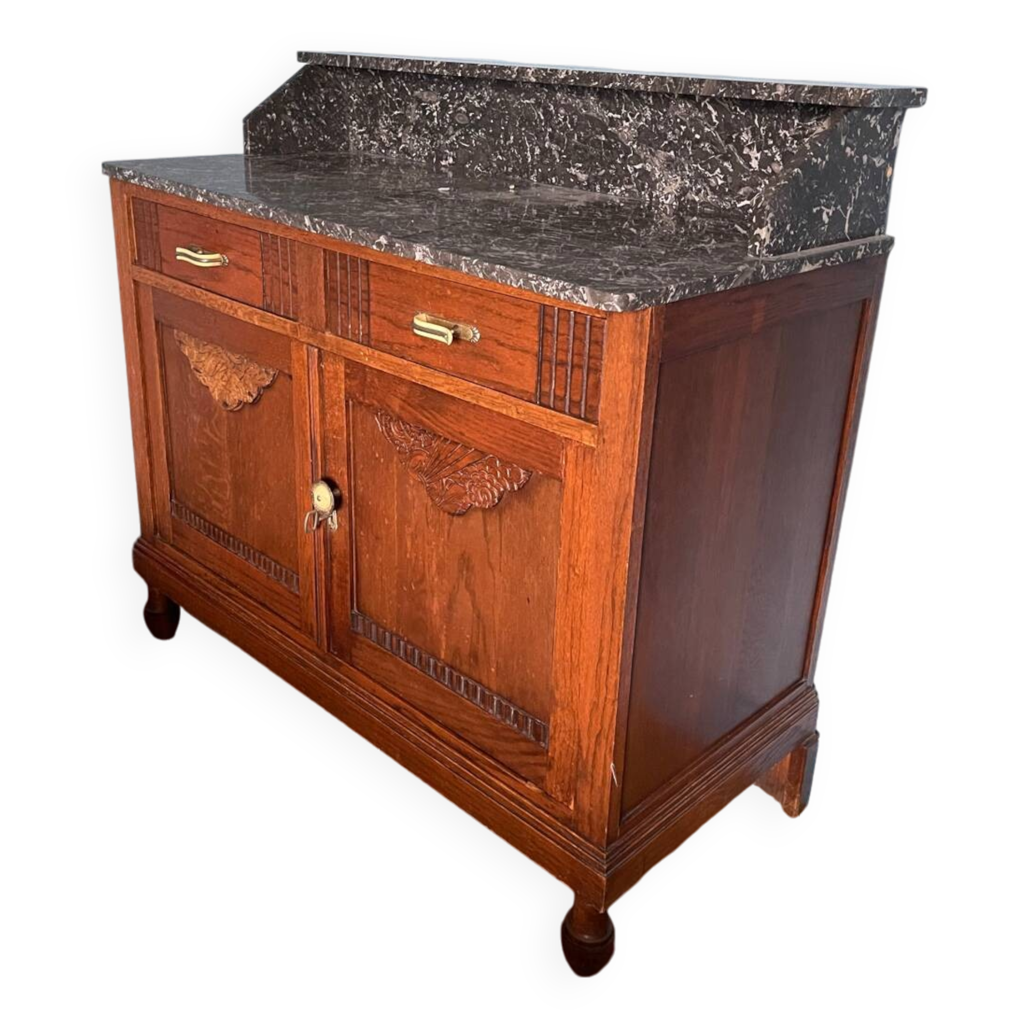 Wooden sideboard with marble top