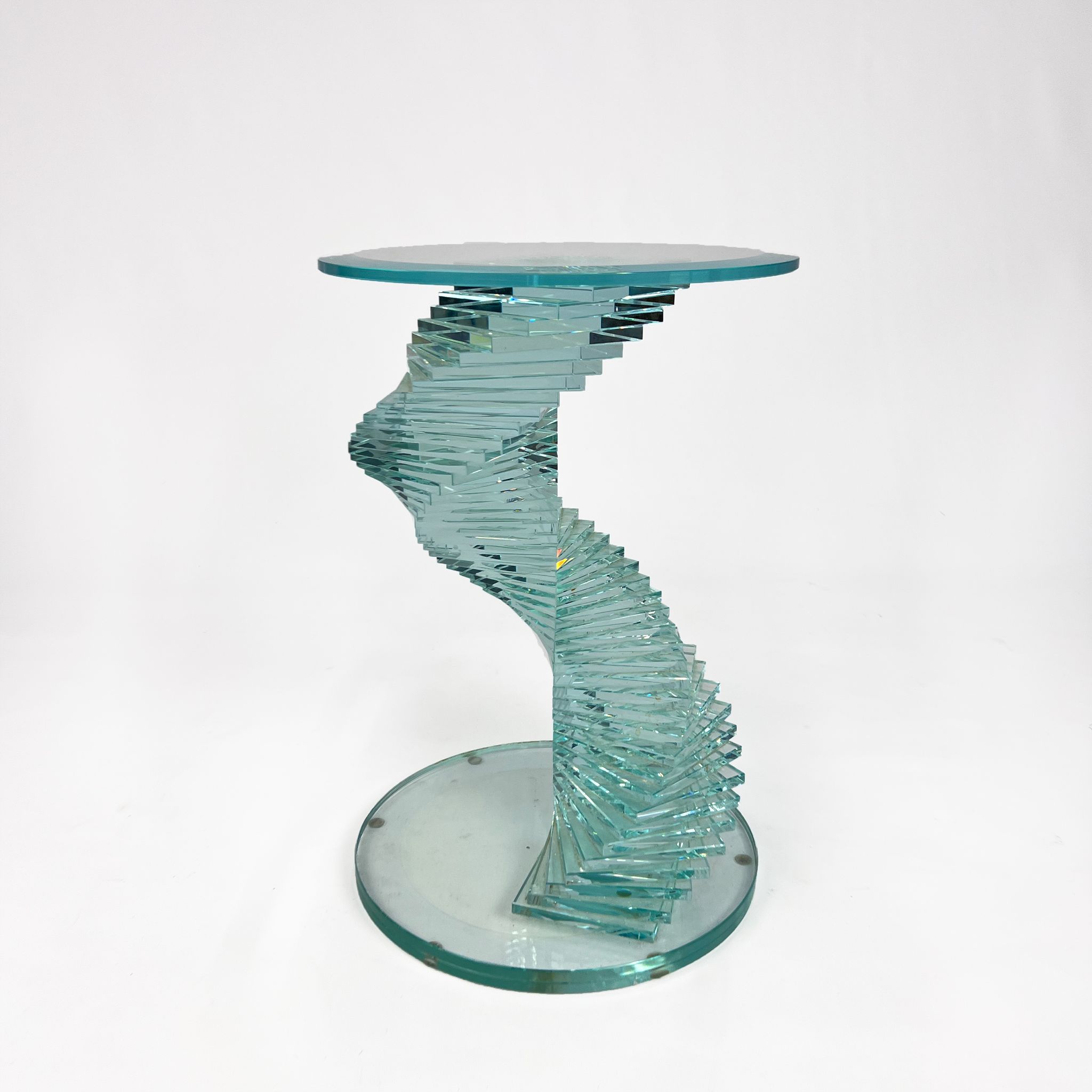 Table d’appoint en verre spiralé Ravello, années 1980