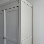 Parisian wardrobe with shelves, renovated oak wood.