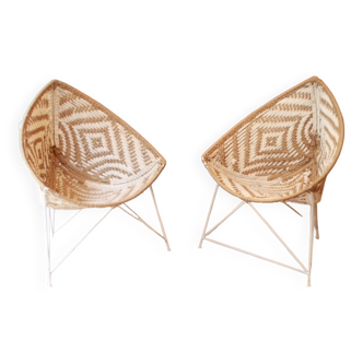 Paire de fauteuils vintage "coconut"