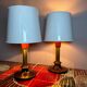 Lampes années 70 bois métal vinyle (X2)