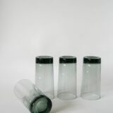 set of 4 Long Drink glasses in smoked glass Design 1970