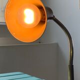 Vintage beige metal clip lamp working condition original electrification