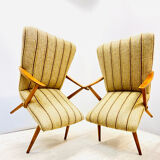 A pair vintage Cocktail chairs with stripes