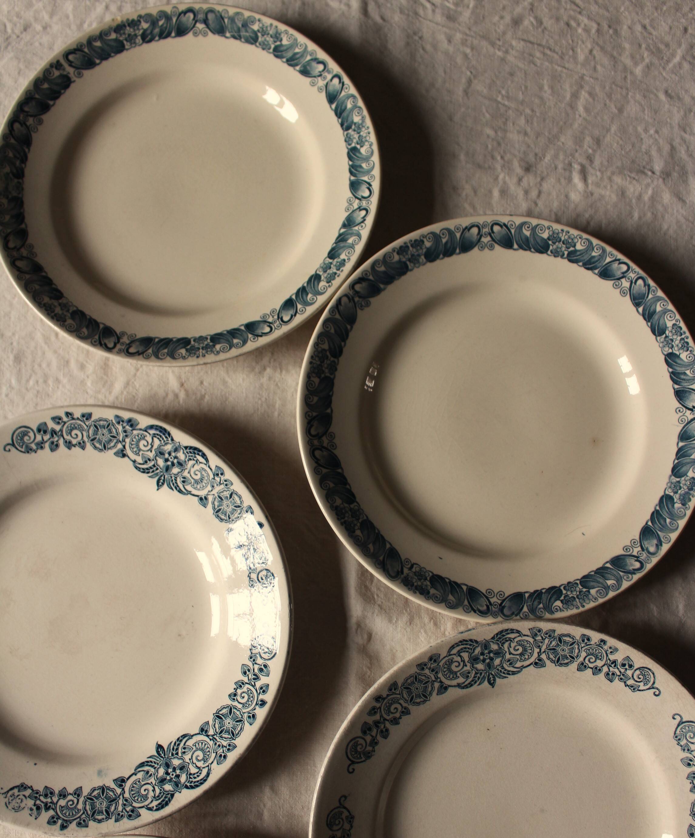 6 Terre de Fer blue Marcel Alésia Exotic Longchamp plates