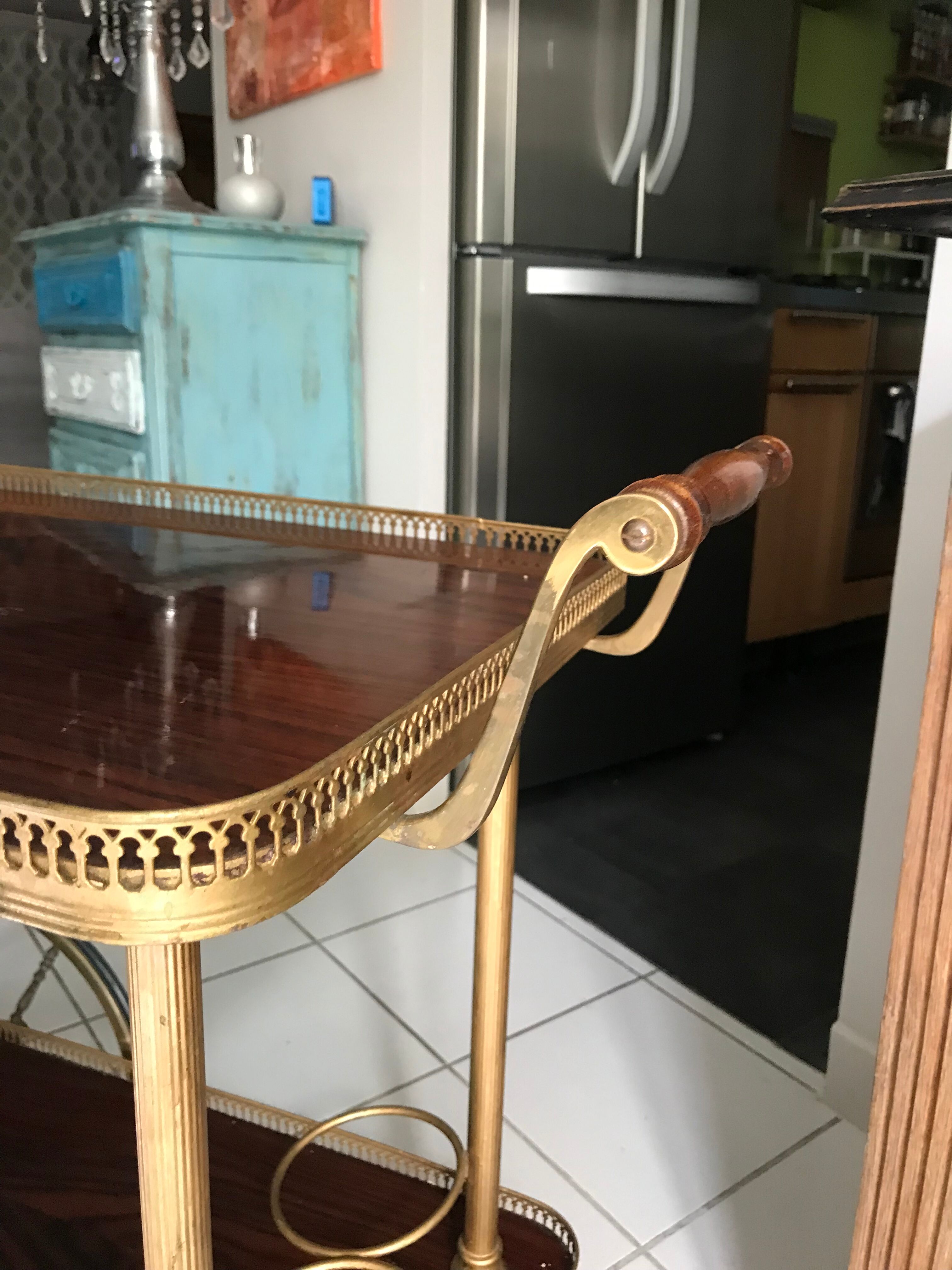 Rolling service wood and brass