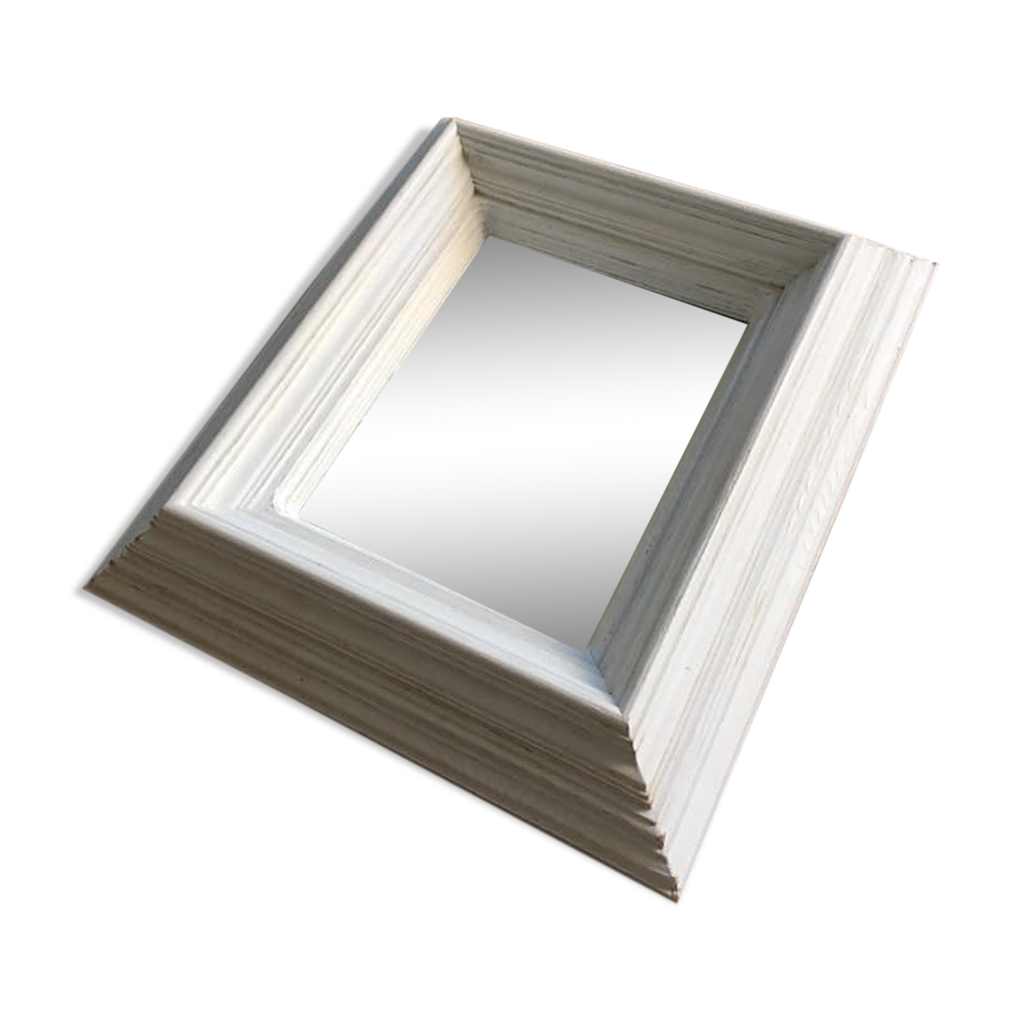 White wooden mirror