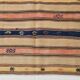 5x8 Cream & Navy Blue Striped Pattern Kilim Rug, 152x234Cm