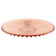 Art Deco Fruit Bowl Pink Pressed Glass Depression Glass 30cm