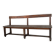Large wooden bench with a backrest