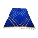 Handmade blue decorated rug 250cm x 200cm