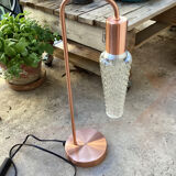Lampe à poser en métal et tulipe en verre vintage
