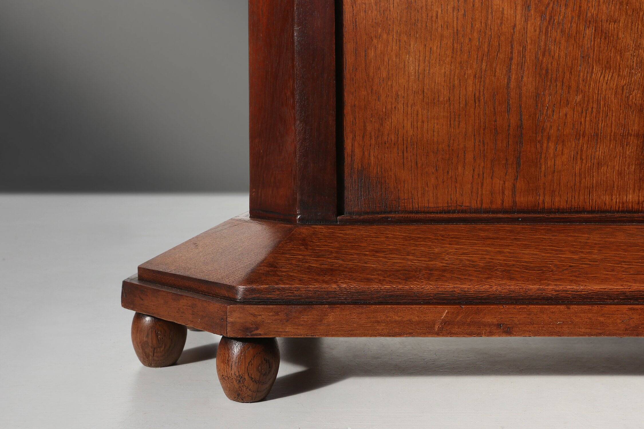 Art Deco carved oak Side Table, Belgium ca. 1920