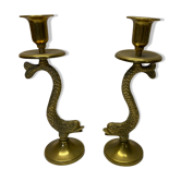 Pair of brass candlesticks