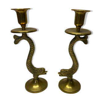 Pair of brass candlesticks