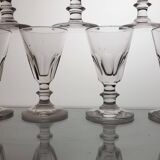 9 19th century Caton / Baccarat style wine glasses