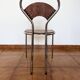 Set of 4 vintage bistro chairs in wood and chrome with postmodern design from