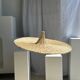 Large suspension, rattan luminaire in hat shape D:80cm