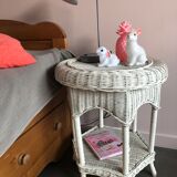 Rattan side table