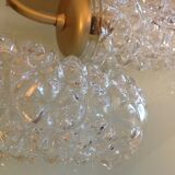Pair of tulip glass and gold/vintage metal wall lamps 60/70