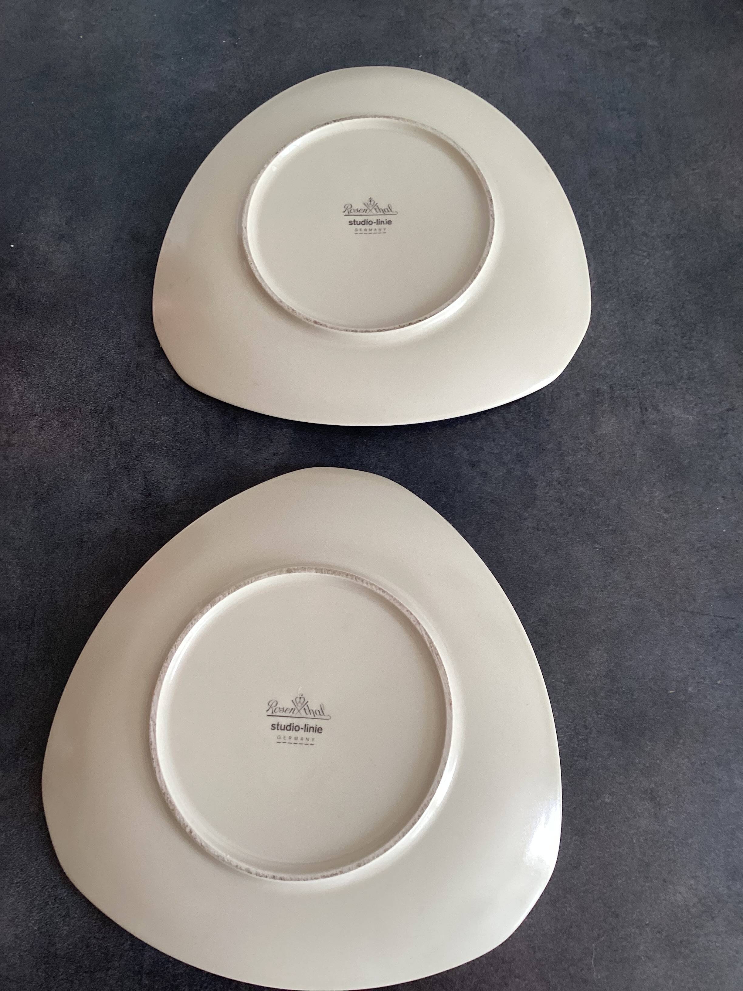 Two Rosenthal Flash Triangular Plates, Vintage 1980s