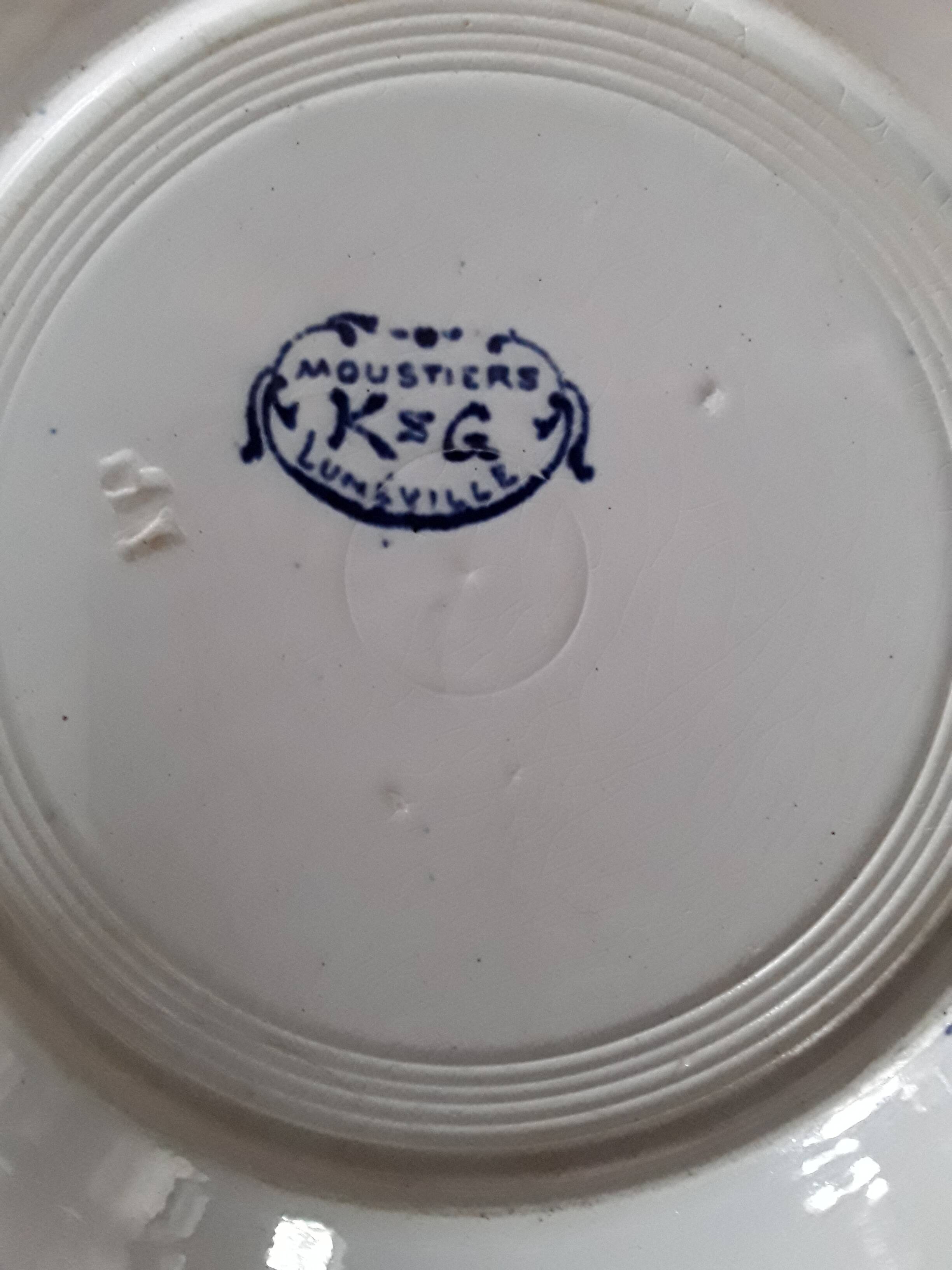 Set of 2 plates with Luneville blue decor