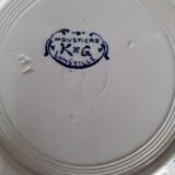 Lot de 2 assiettes décor bleu Luneville