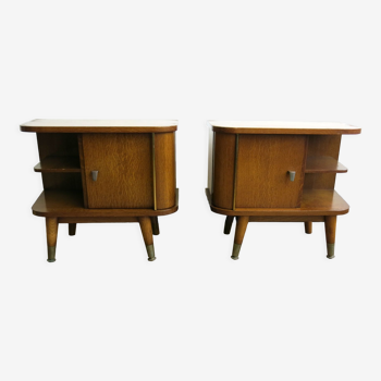 Mid-century nightstand duo